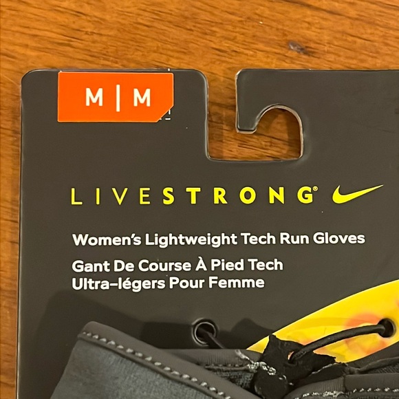 Nike Livestrong Tech Thermal Running Gloves Anthracite/Maize new Women's Medium - Picture 3 of 12